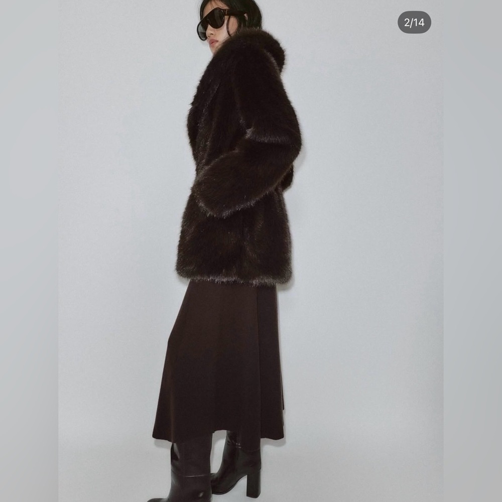 NET! ZARA FAUX BLETED‎ COAT - Picture 6 of 8